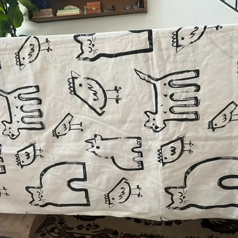IKEA PURPURBRÄCKA Duvet Cover 218 x 218 cm White Animal Pattern